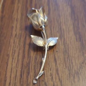 Vintage Gold-Tone Rose Brooch